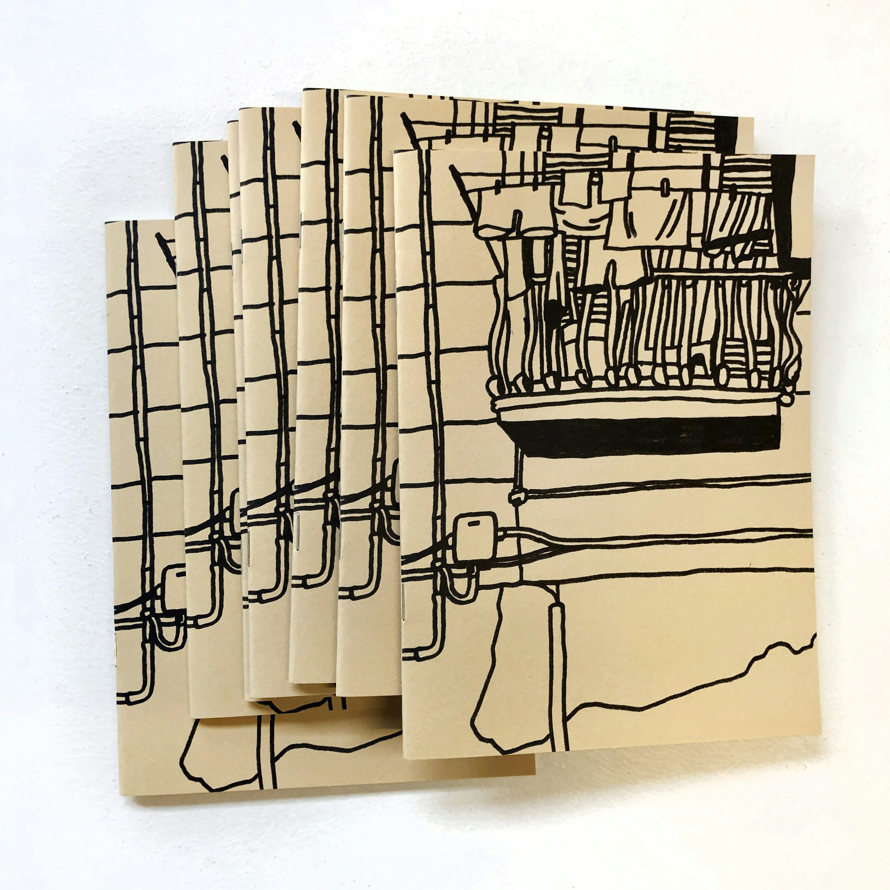 A zine of observational drawings made in the streets of the effervescent Italian city of Naples, composed of a selection of 12 felt-tip line images, intricately beautiful as the city itself. 