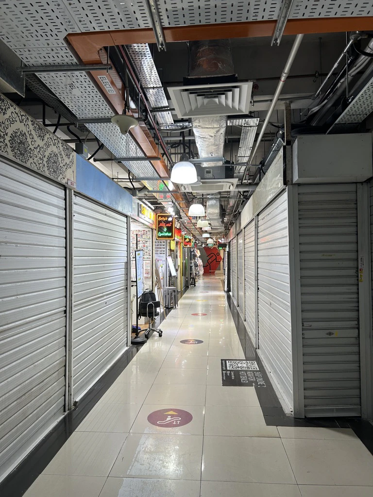 a quiet corner of a Singapore mall