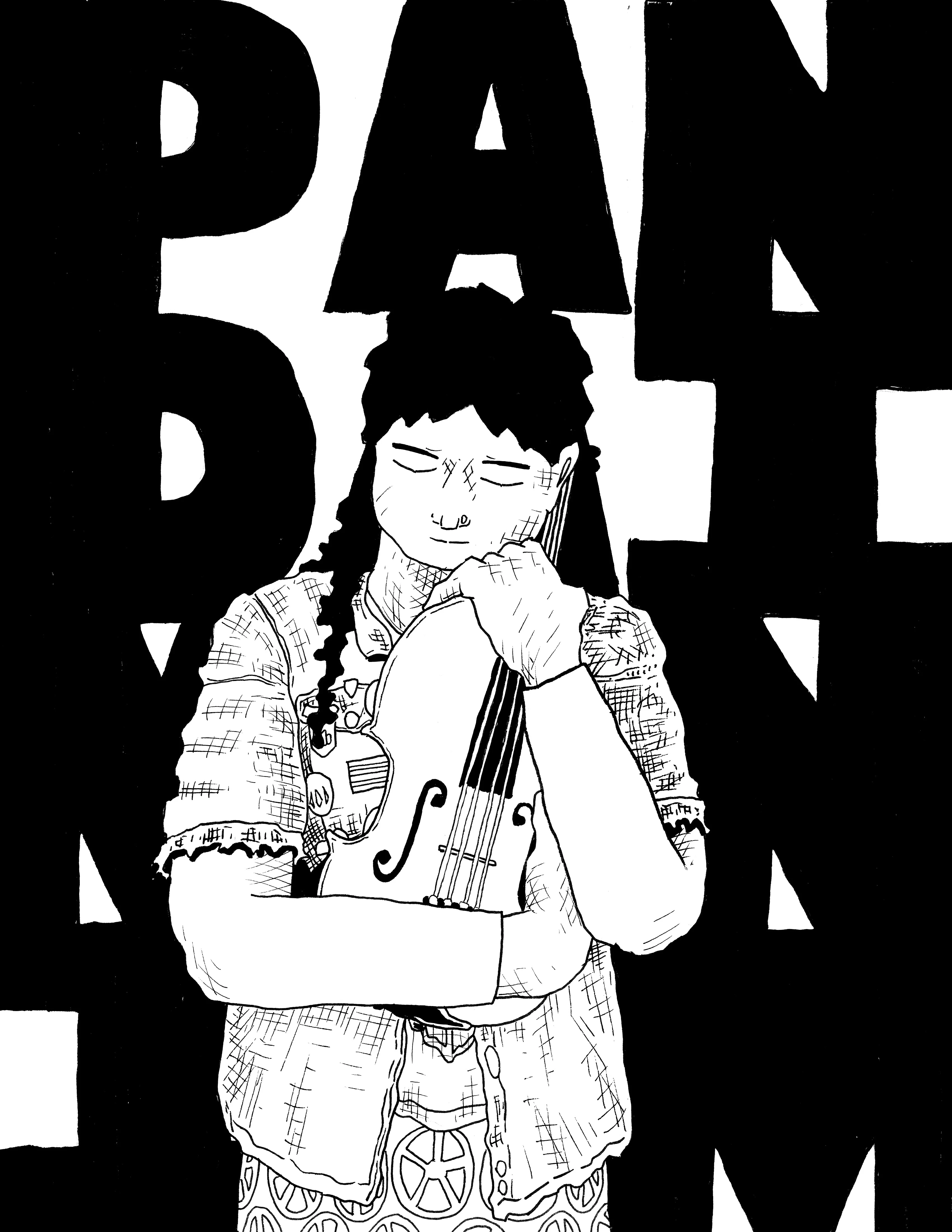 The cover of Part Two, showing the protagonist cradling a violin.