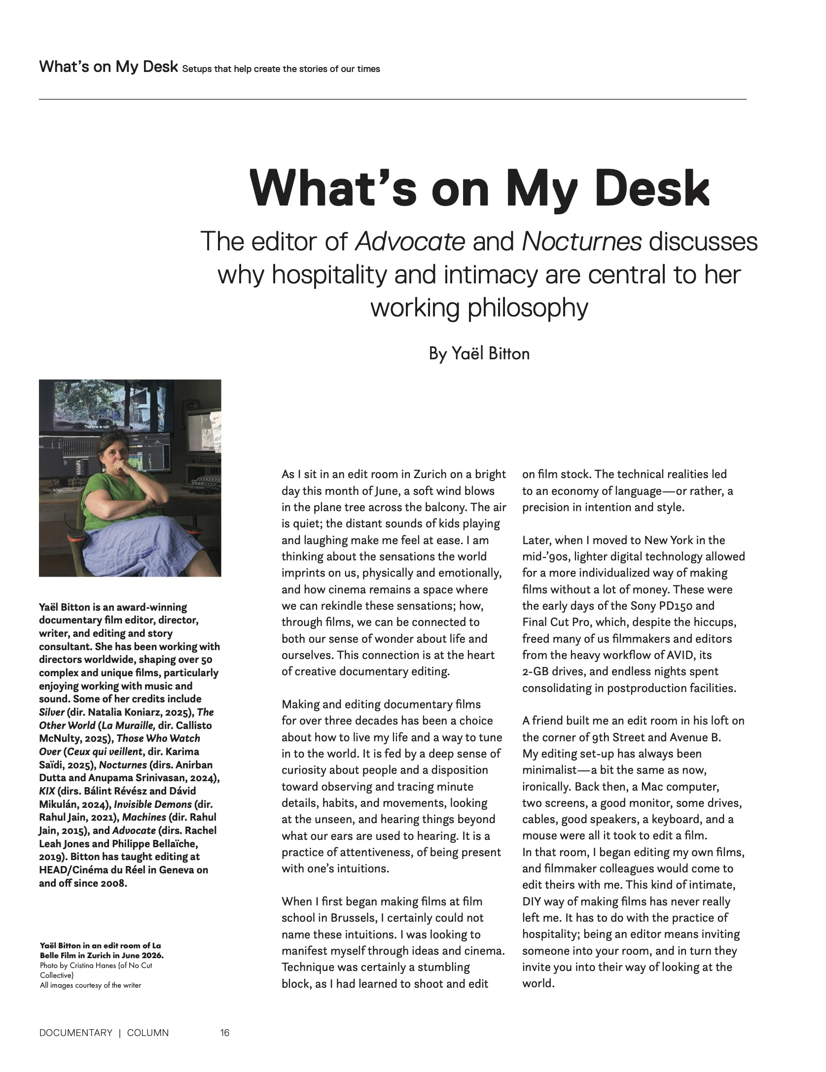 Excerpt from our What's on My Desk column