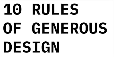10 Rules of Generous Design Poster