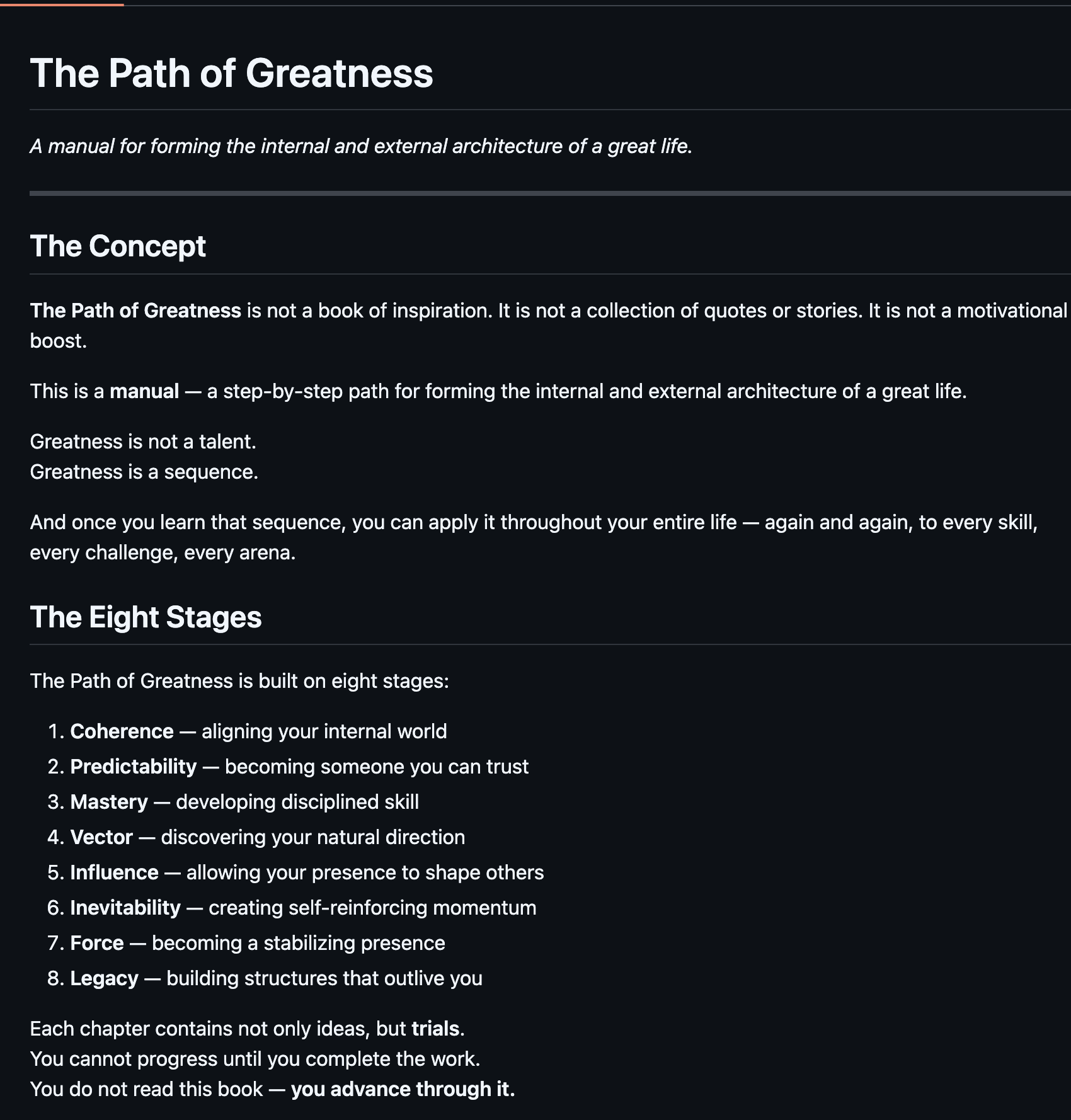 The Path of Greatness is knowable and achievable.