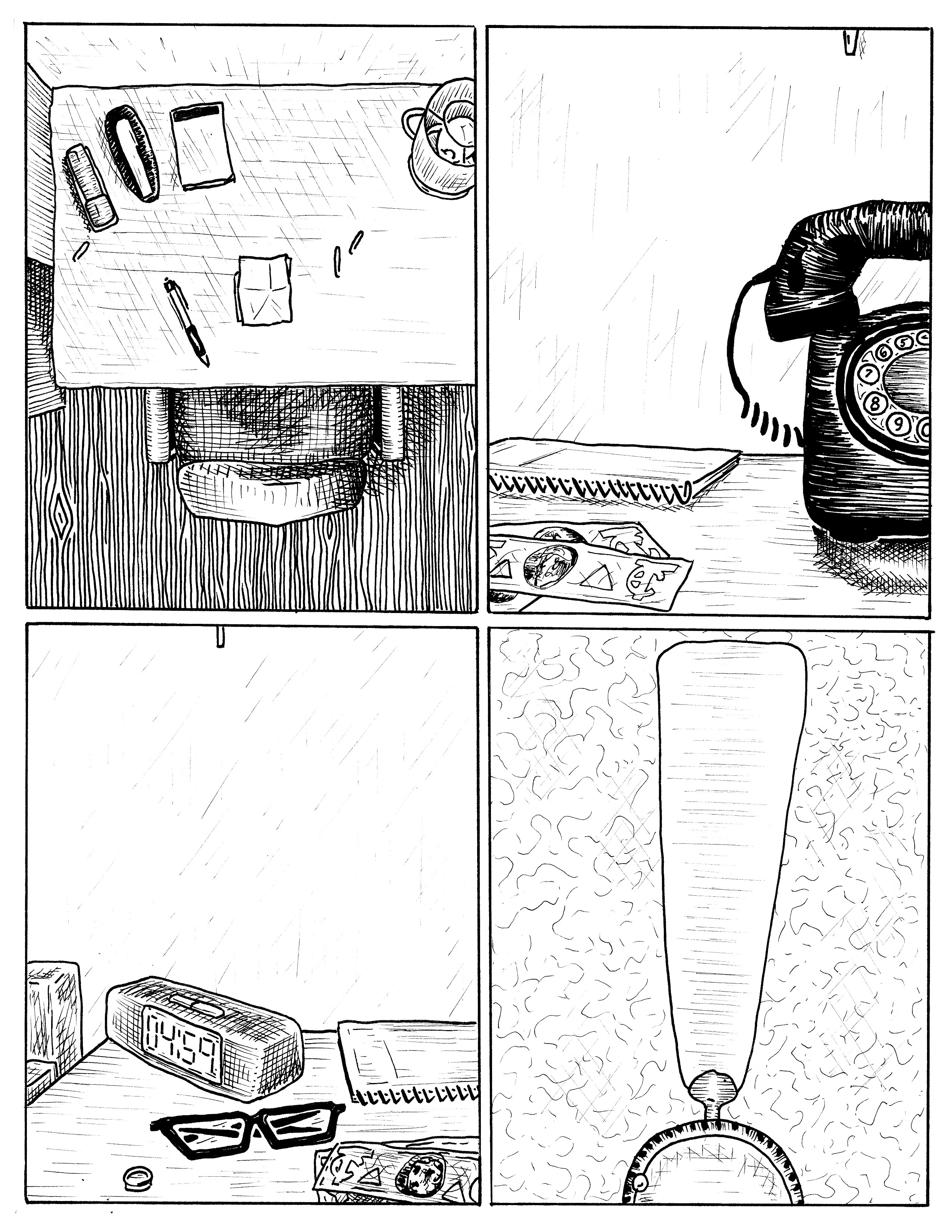 The second page, exploring more parts of the room, ending on the ceiling.