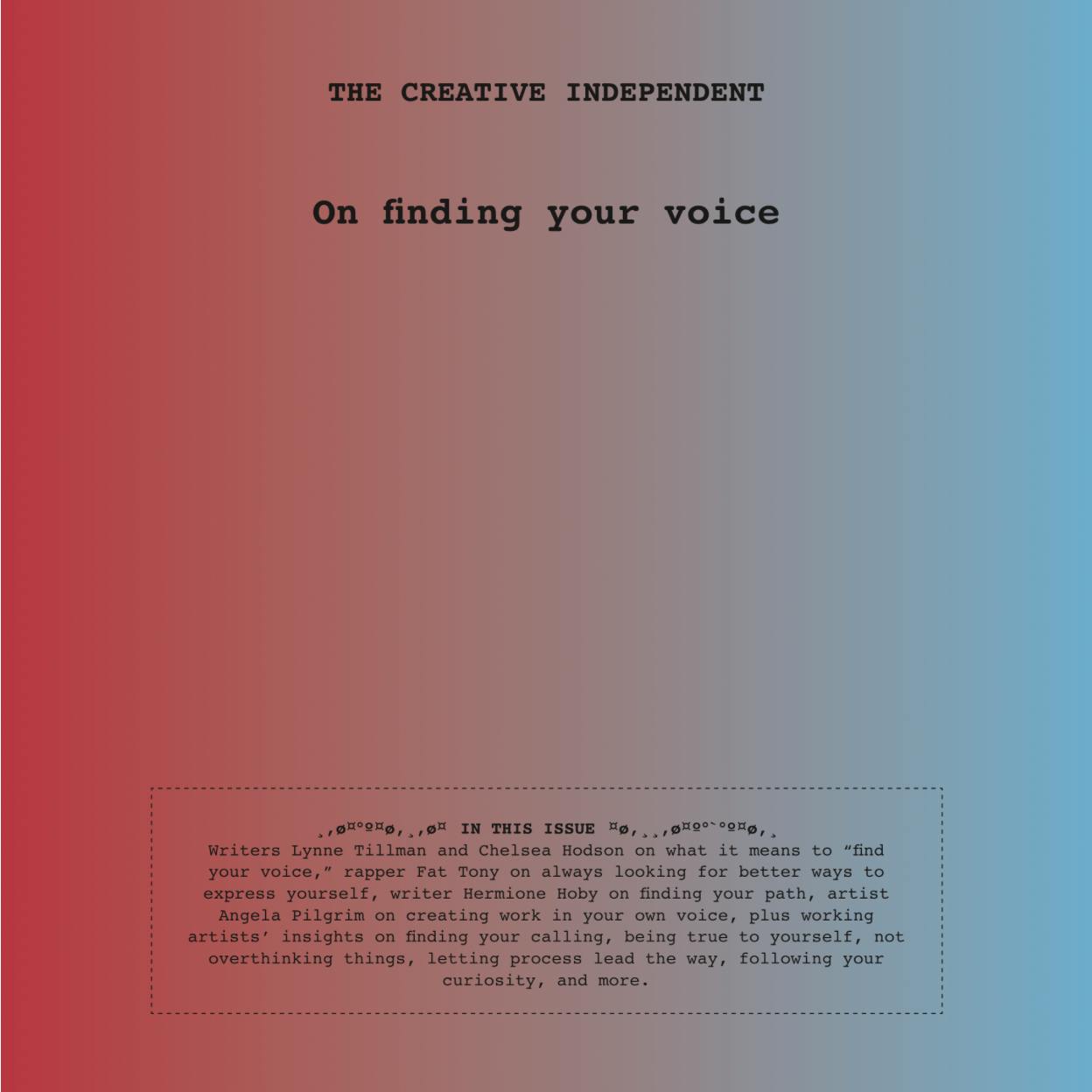 On finding your voice