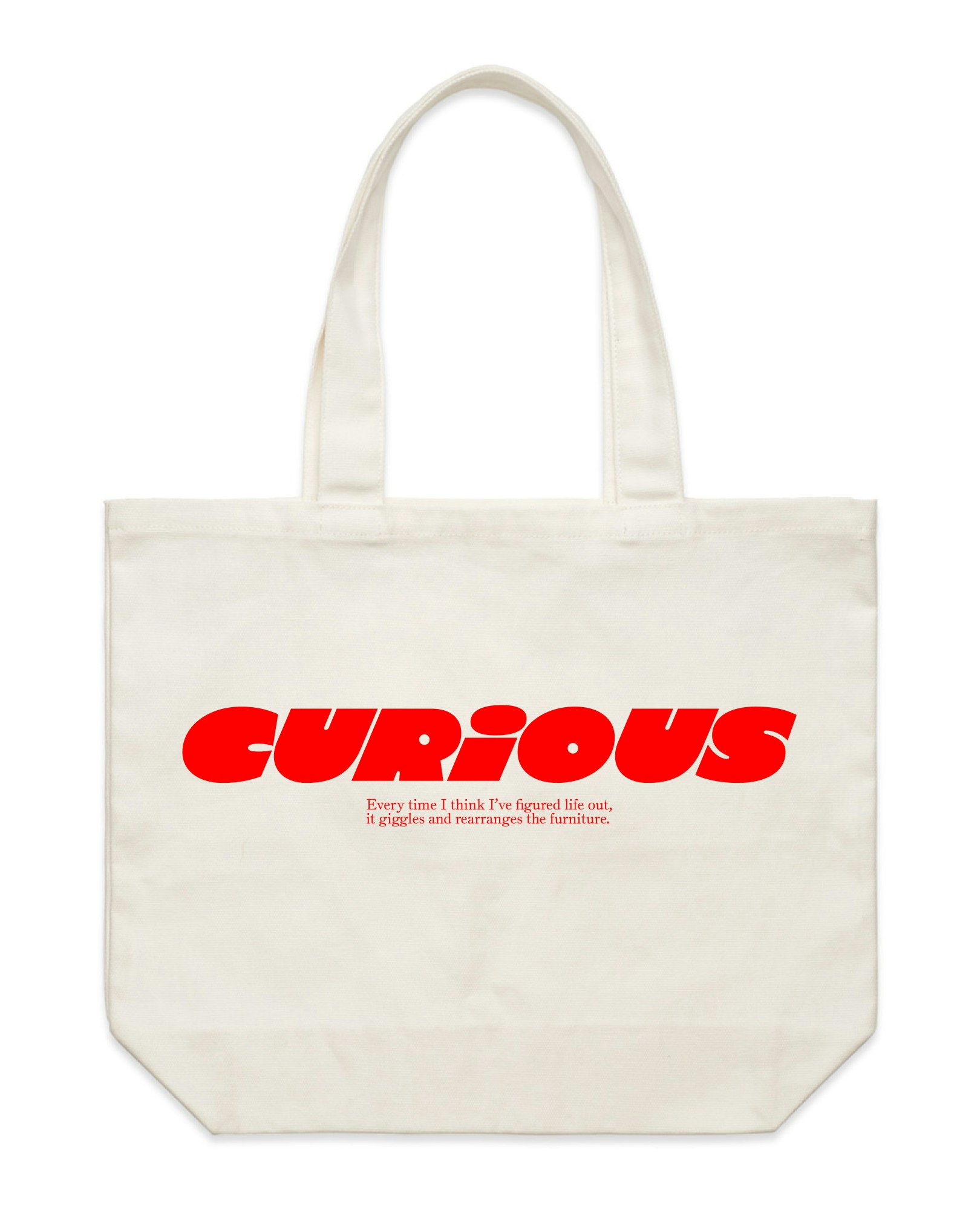 ABC tote bag (Natural & Red) Back