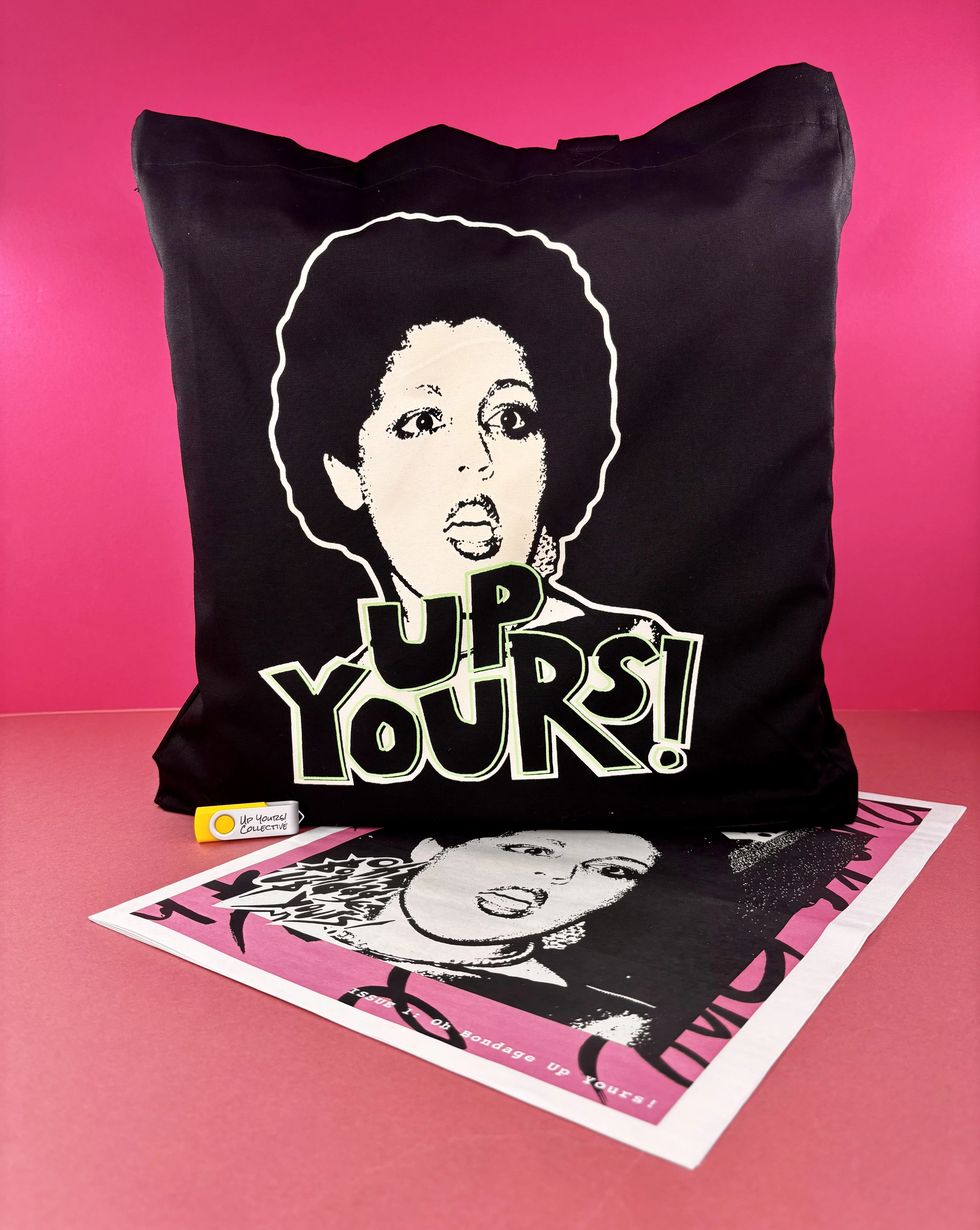 Tote Bag, Printed Zine, Flash Drive