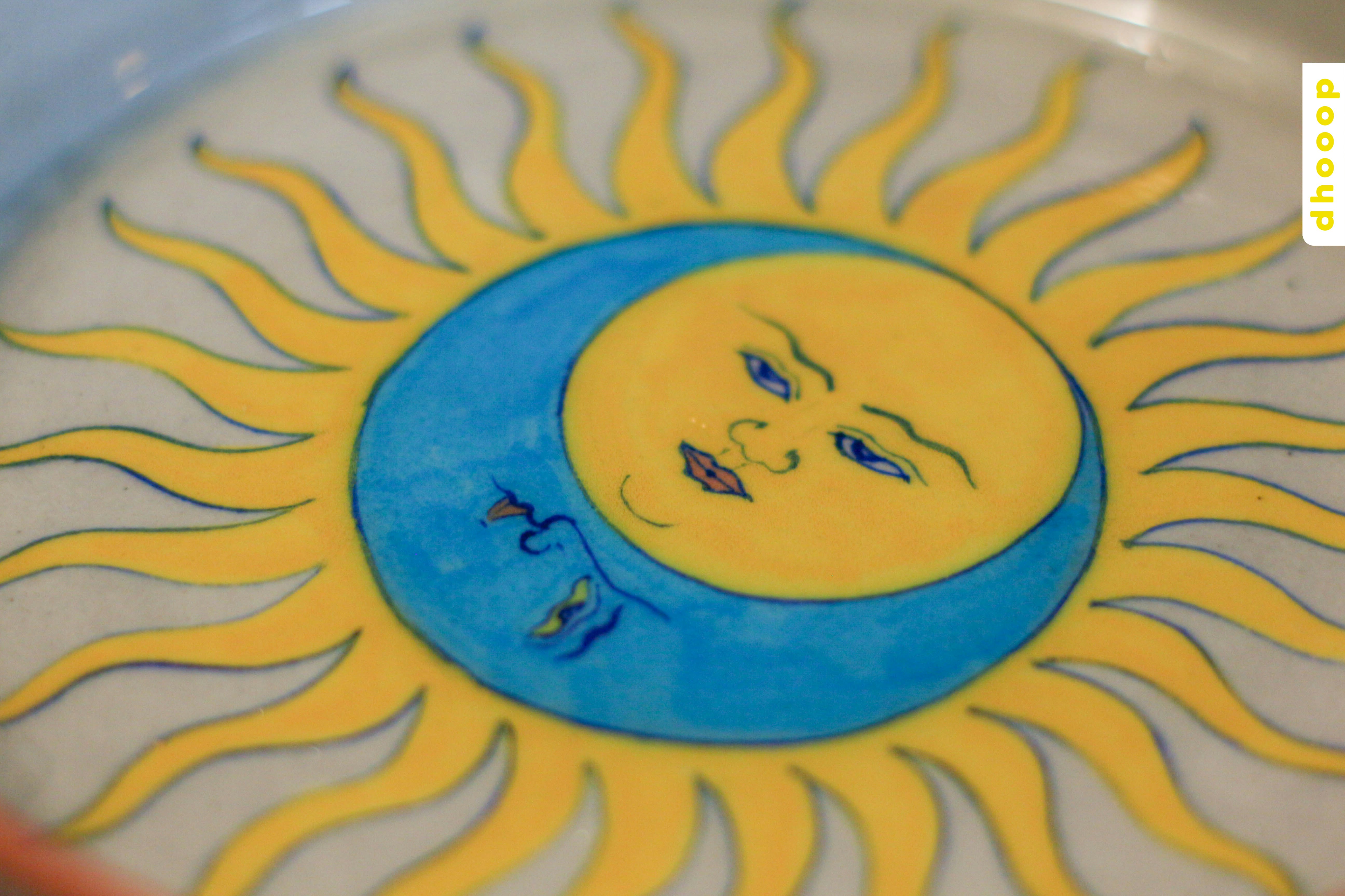 Celestial Feast - Sun and moon pasta plate (Handcrafted)