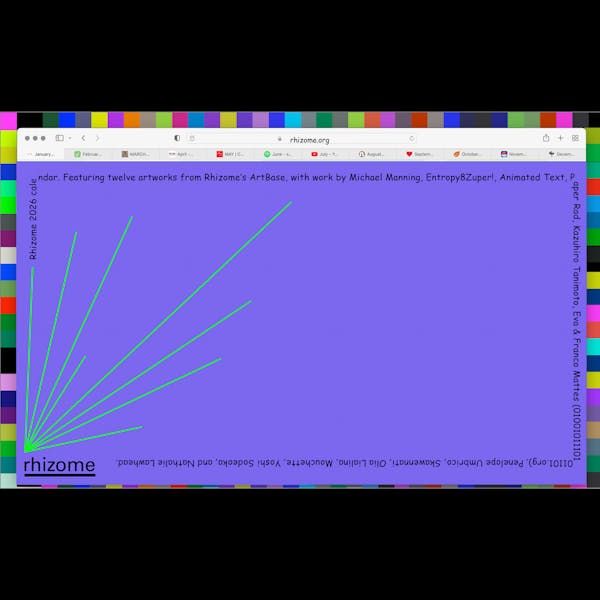 Rhizome 2026 printed wall calendar 