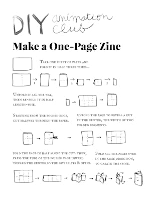 One-page Zine Folding Instructions