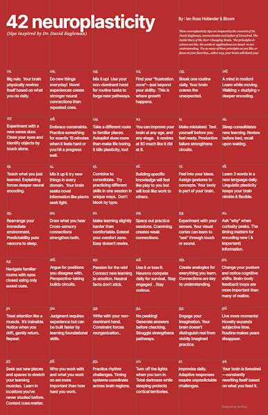 42 Neuroplasticity Tips for a Healthy Brain at Any Age.  (Inspired by Dr. David Eagleman)