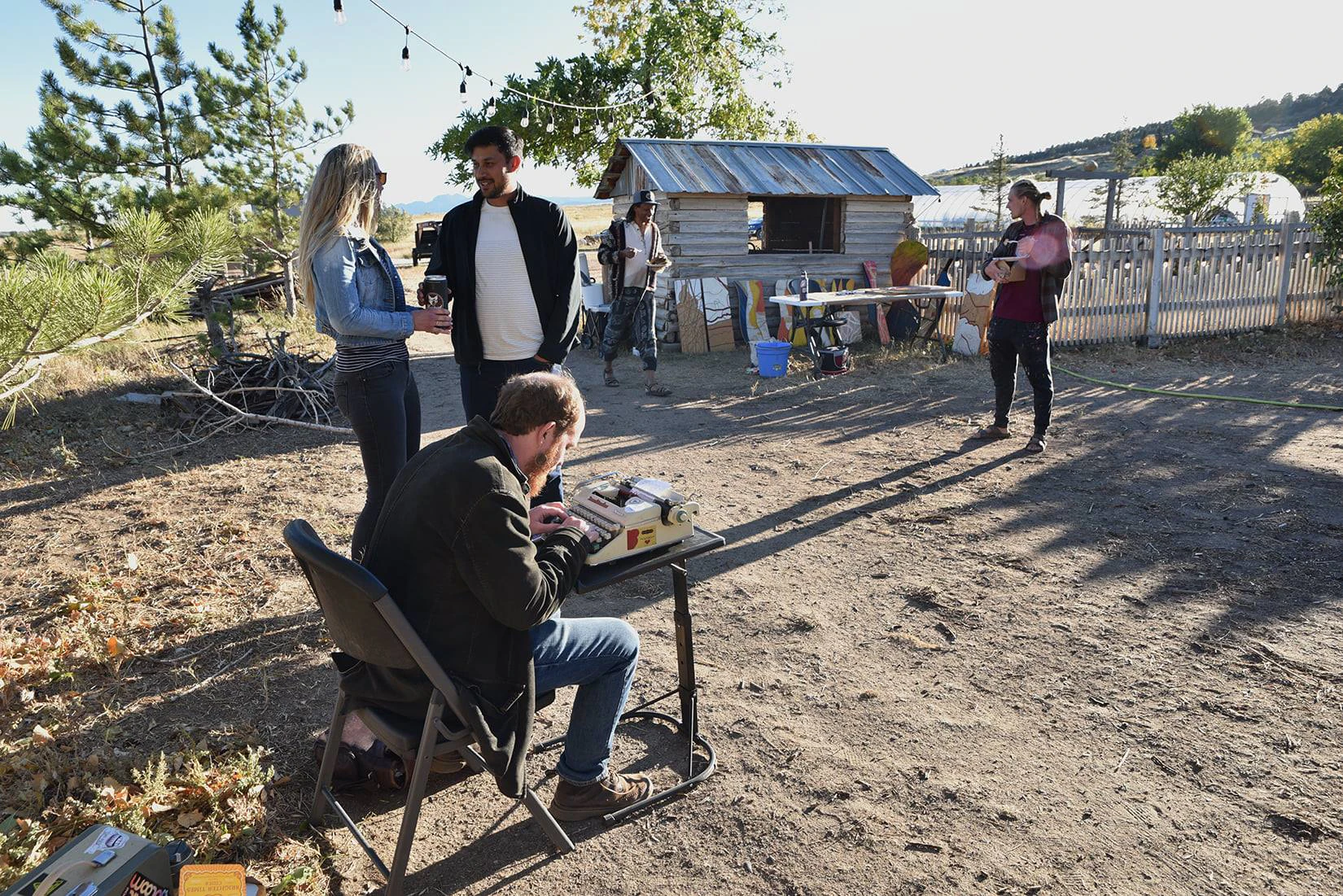 Dank in the act of poeting at a gathering at MetaCarbon Organic Farm a regenerative farm in Boulder County. https://boulderbroth.com/pages/our-farmers