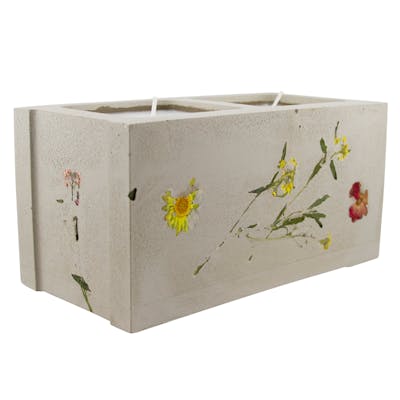 E01 Home Brutalism: Flora Cinder Block Candle