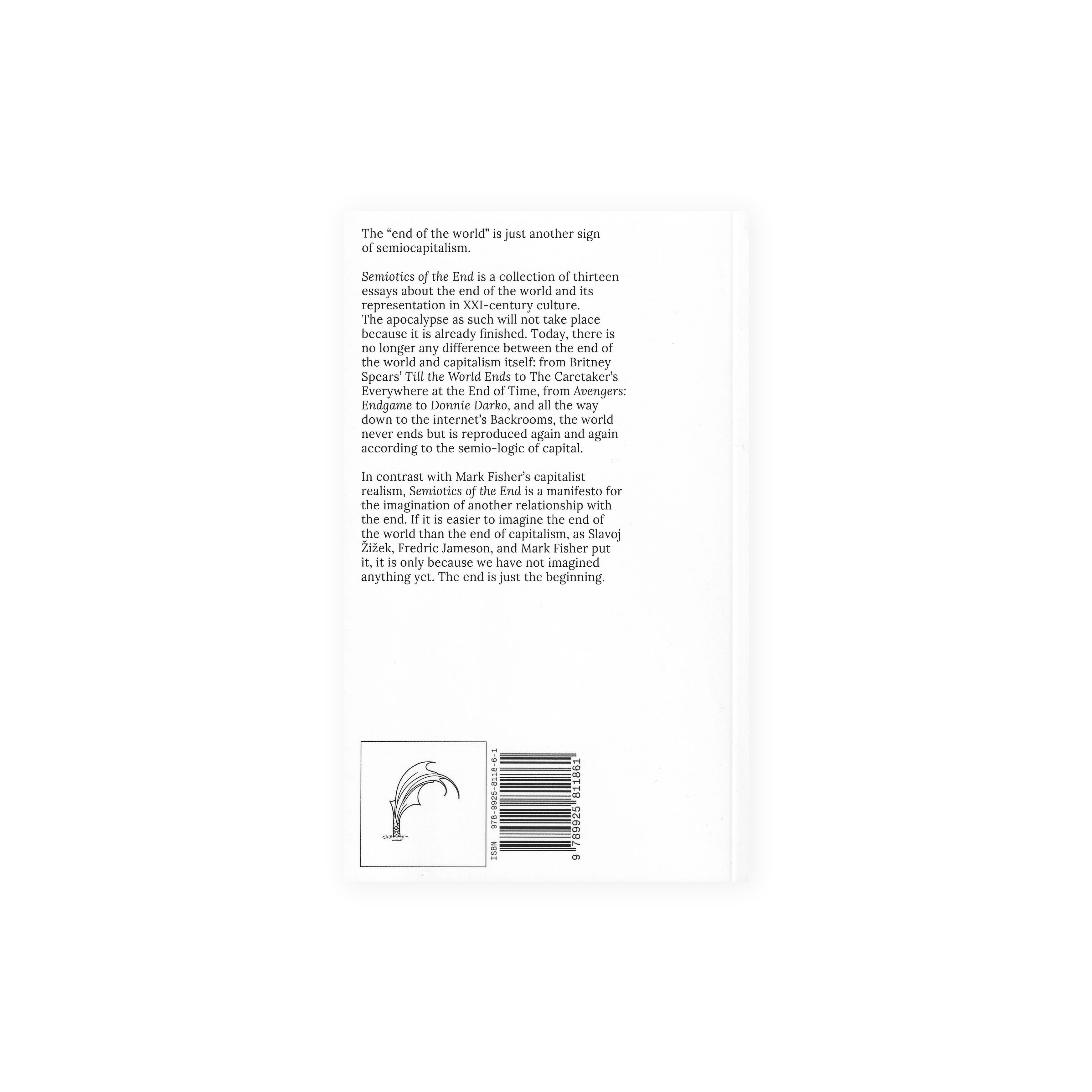 Backcover mock up of Semiotics of the End