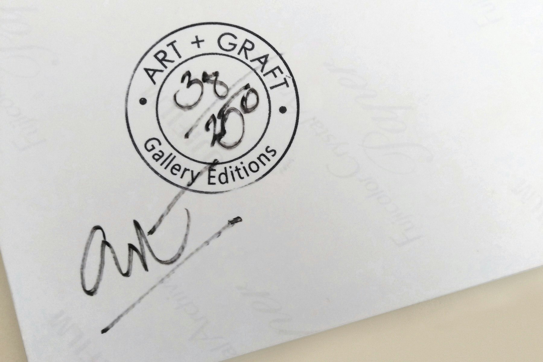 Prints are hand signed with numbered gallery stamps to verso