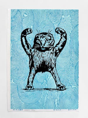 Chiyogami Cursed Cat print