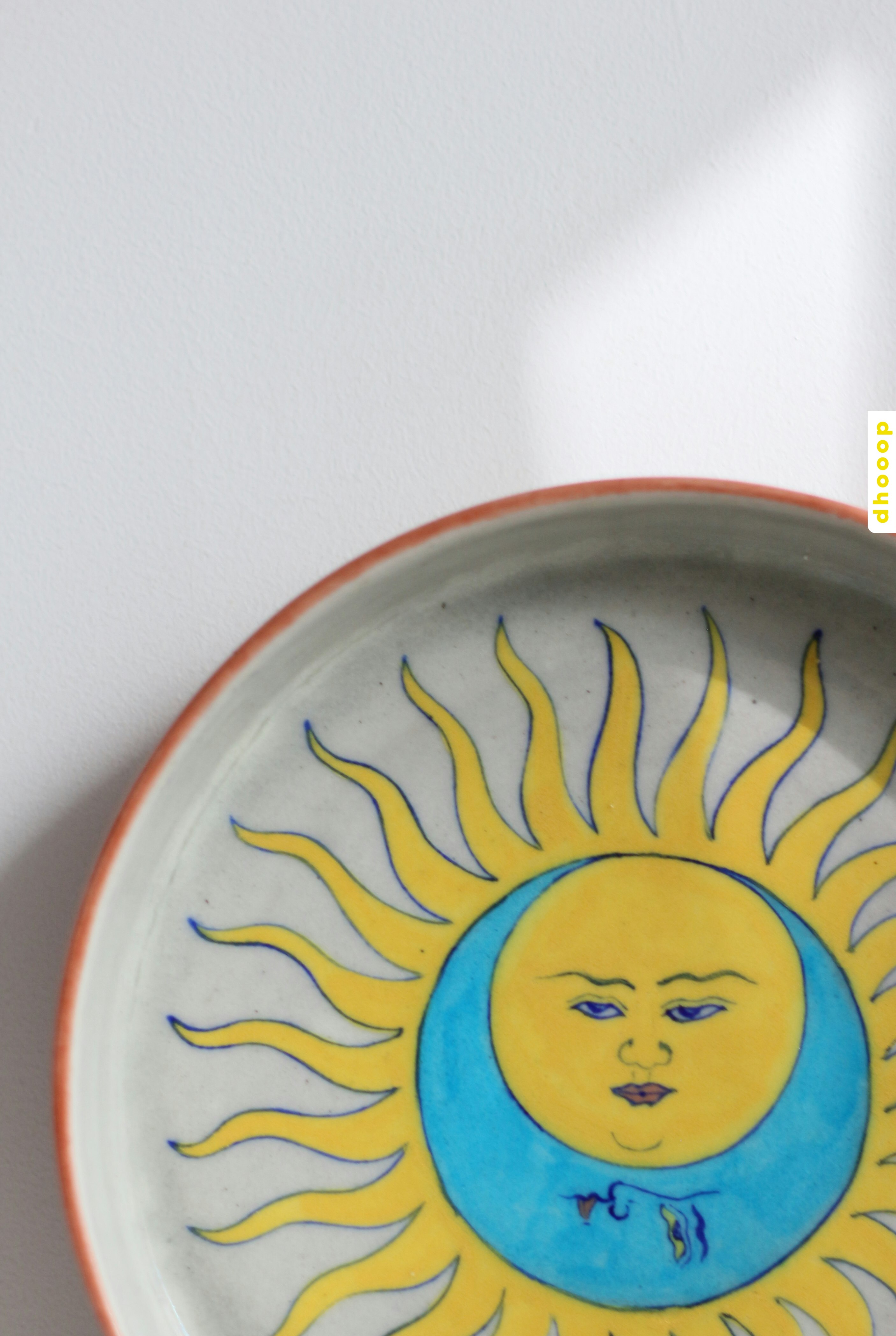 Celestial Feast - Sun and moon pasta plate (Handcrafted)