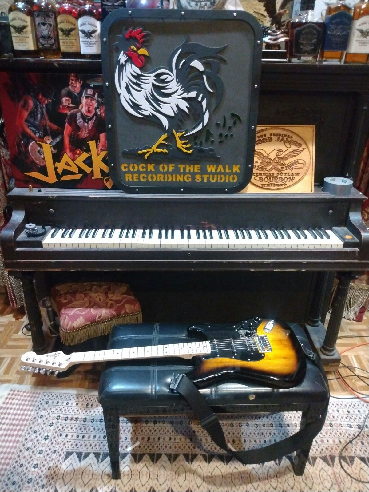 piano and guitar at Cock of the Walk Studios