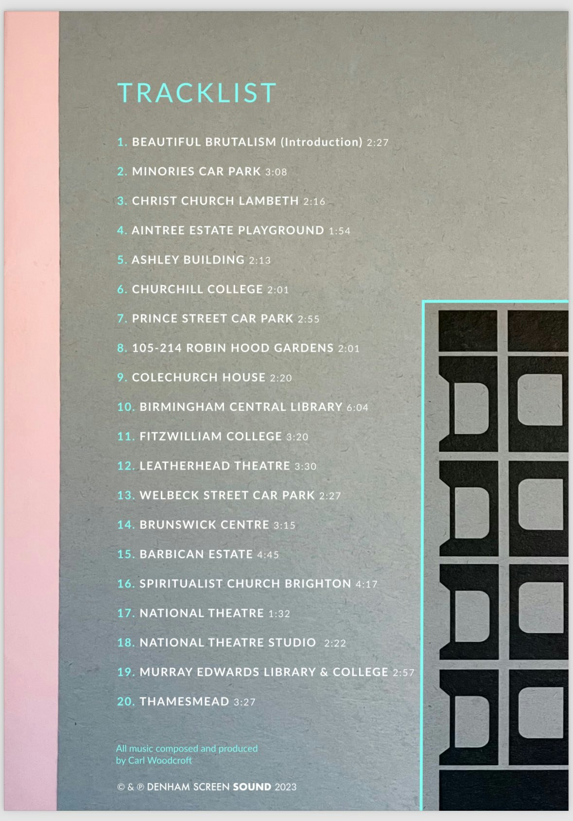 Beautiful Brutalism: A Soundtrack - TRACKLIST