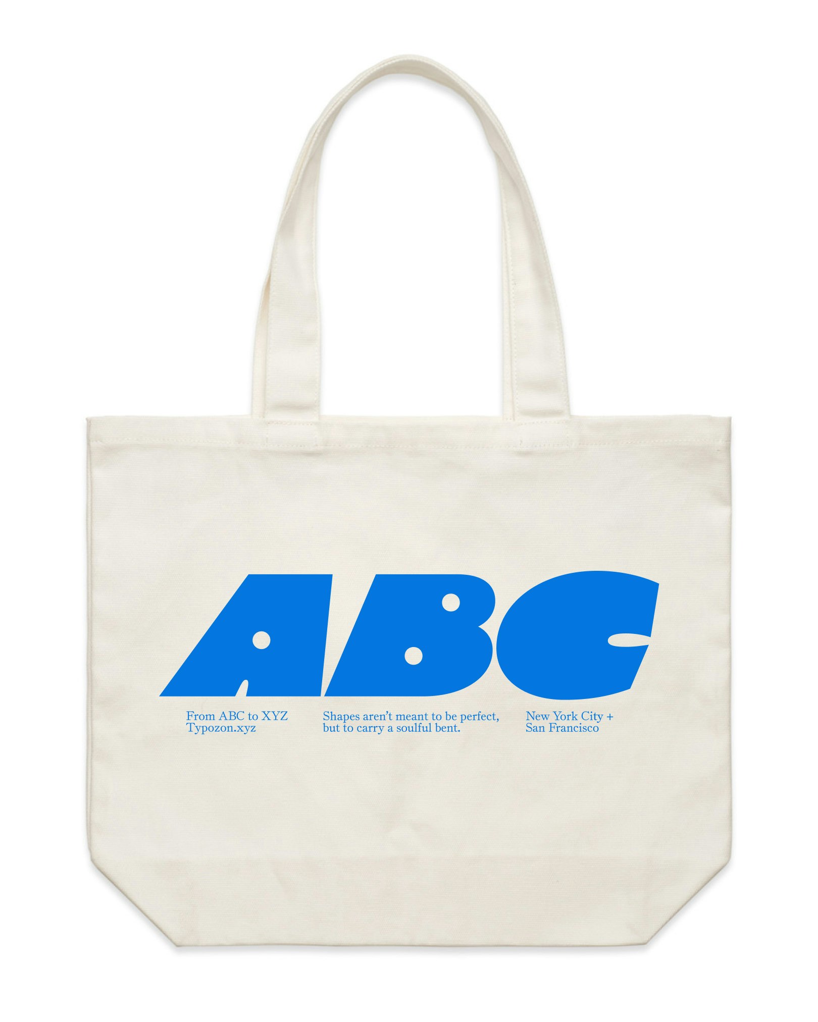 ABC tote bag (Natural & Blue) Front