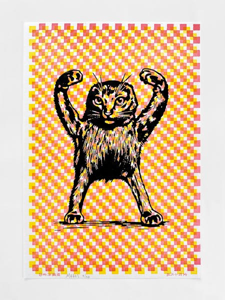 Chiyogami Cursed Cat print