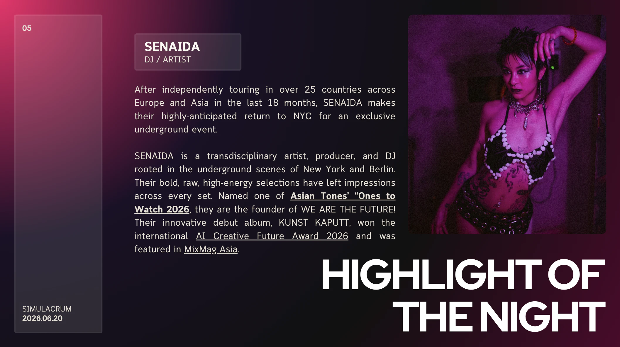 Highlight of the Night: SENAIDA