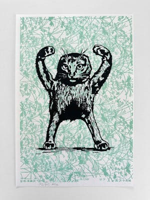 Chiyogami Cursed Cat print