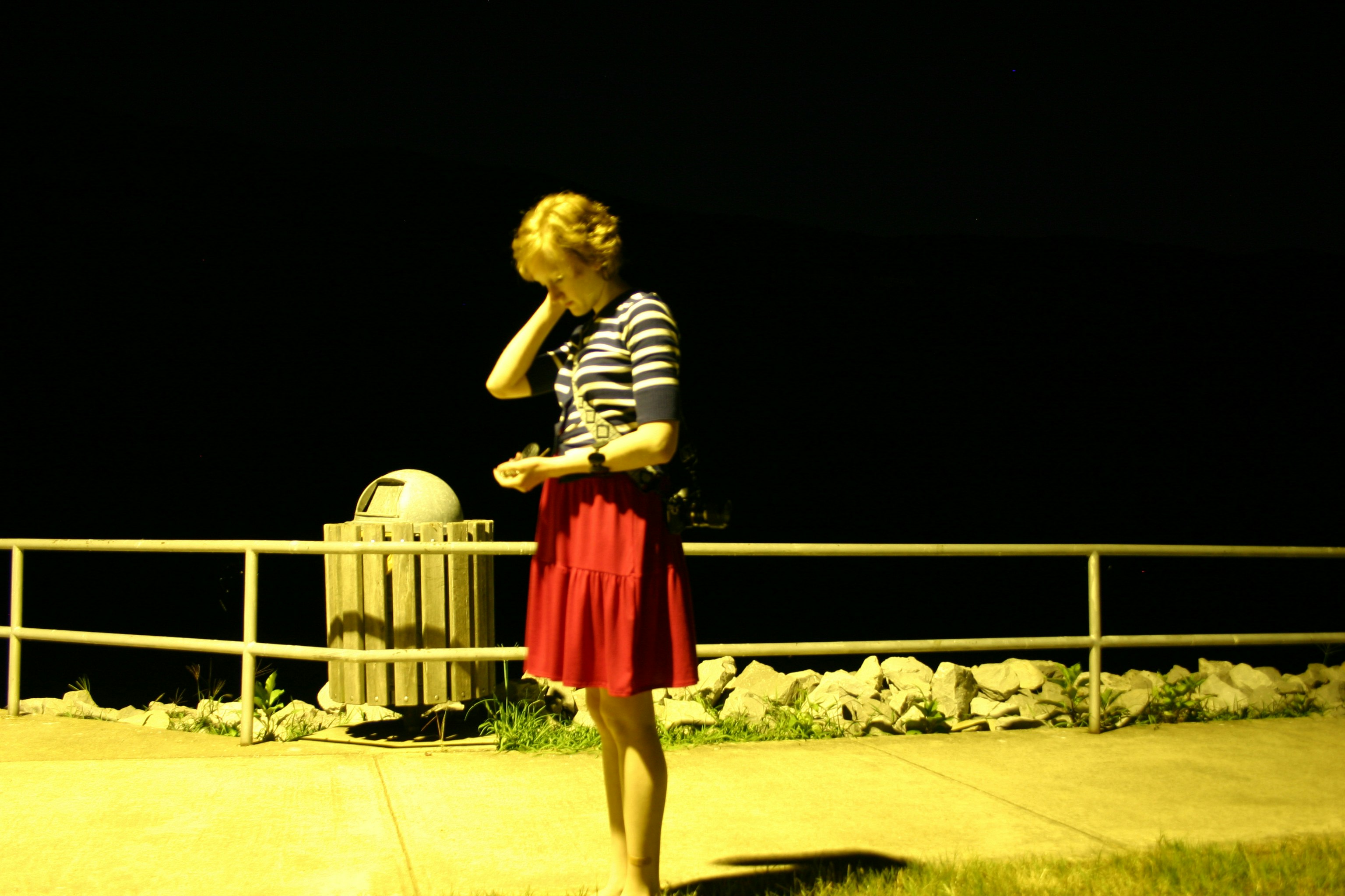 laura photographed at night by dana