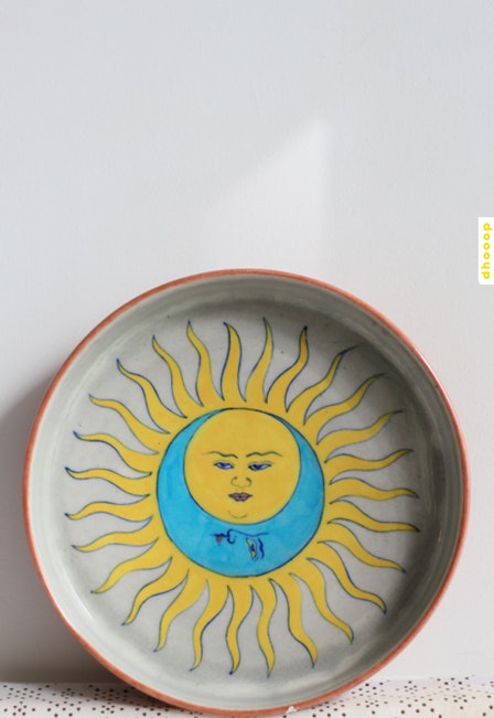 Pasta plate inspired by sun and the moon