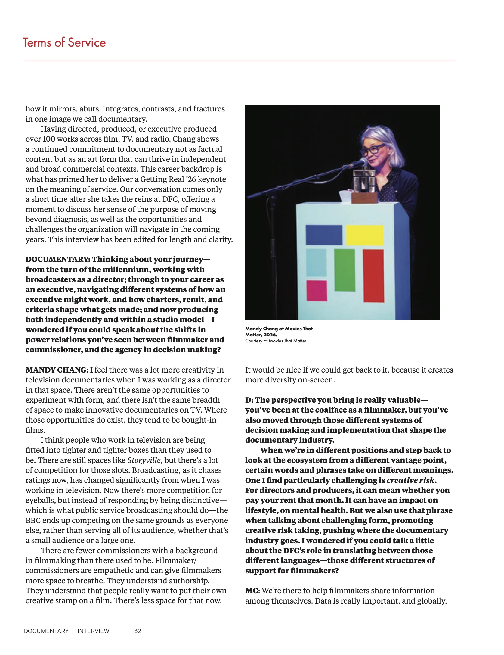 Excerpt from Luke W. Moody‘s interview with Documentary Film Council CEO Mandy Chang