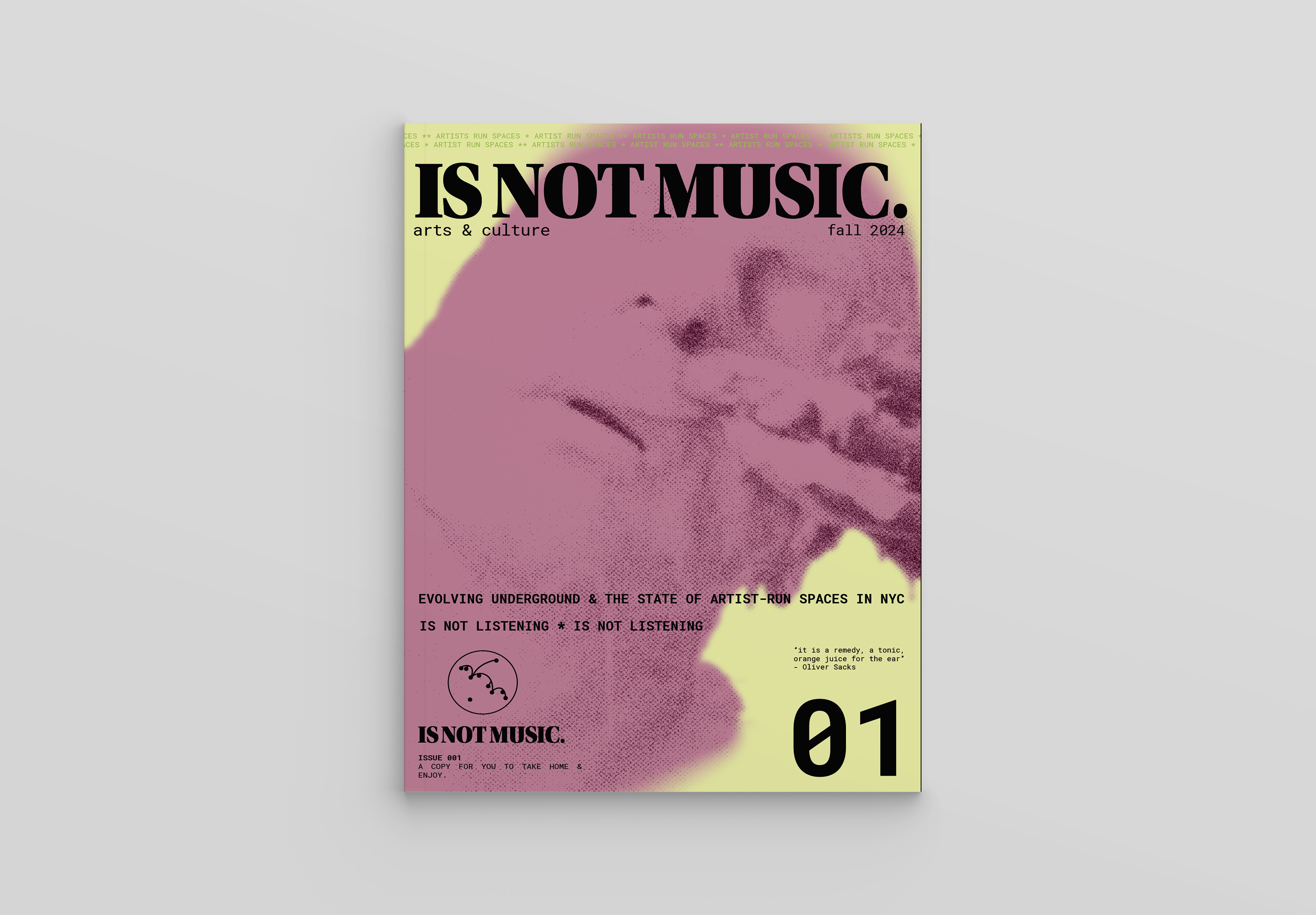 IS NOT MUSIC zine issue #1 (2nd printing cover art)