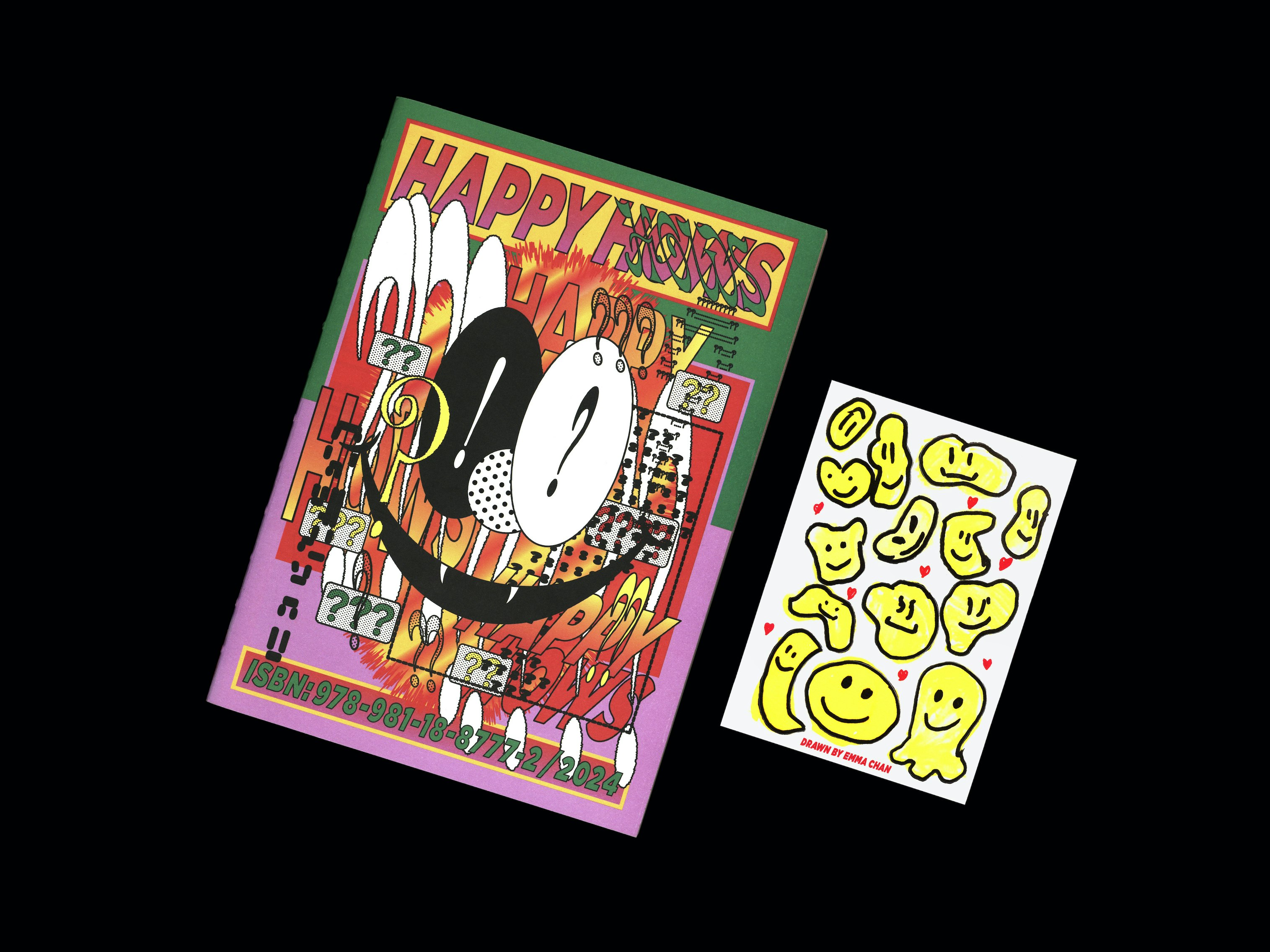 Stickers of alternative smiley faces accompanying the book