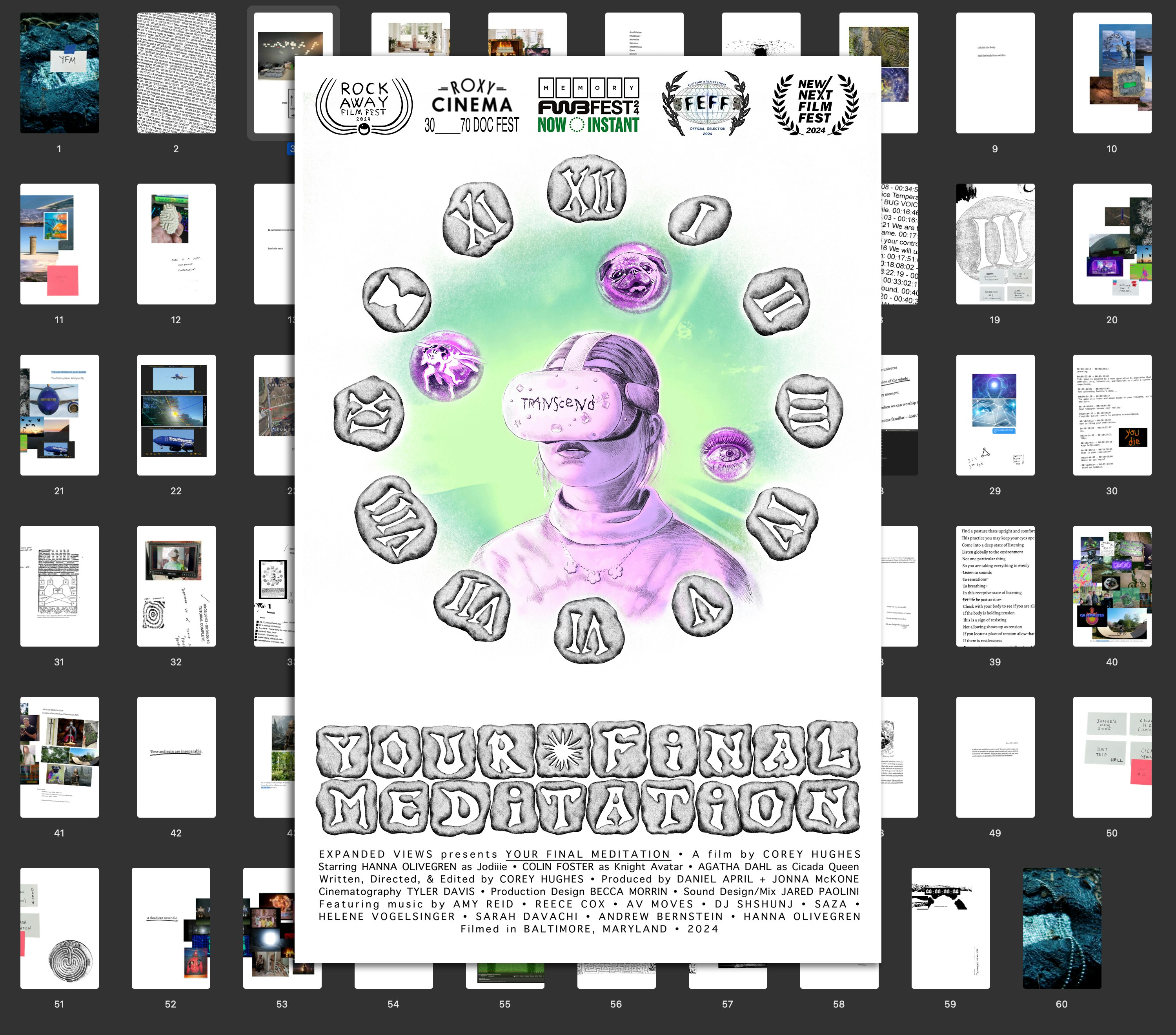 Digital bundle includes 60 page digital zine featuring never before seen artifacts from the making of the film including early scripts, photographs, writing, inspiration images, mazes, and guided meditations.
