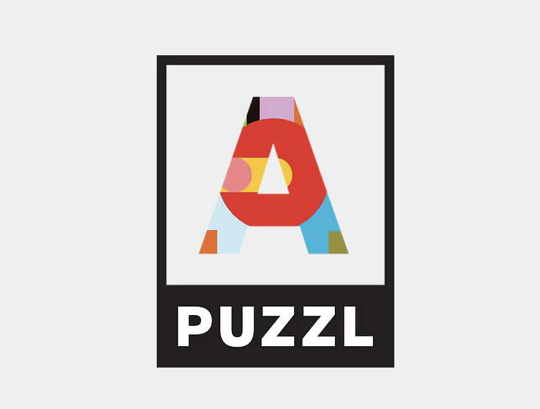 A PUZZL — Abstract framed woodblock puzzle prototype by Molly Spain