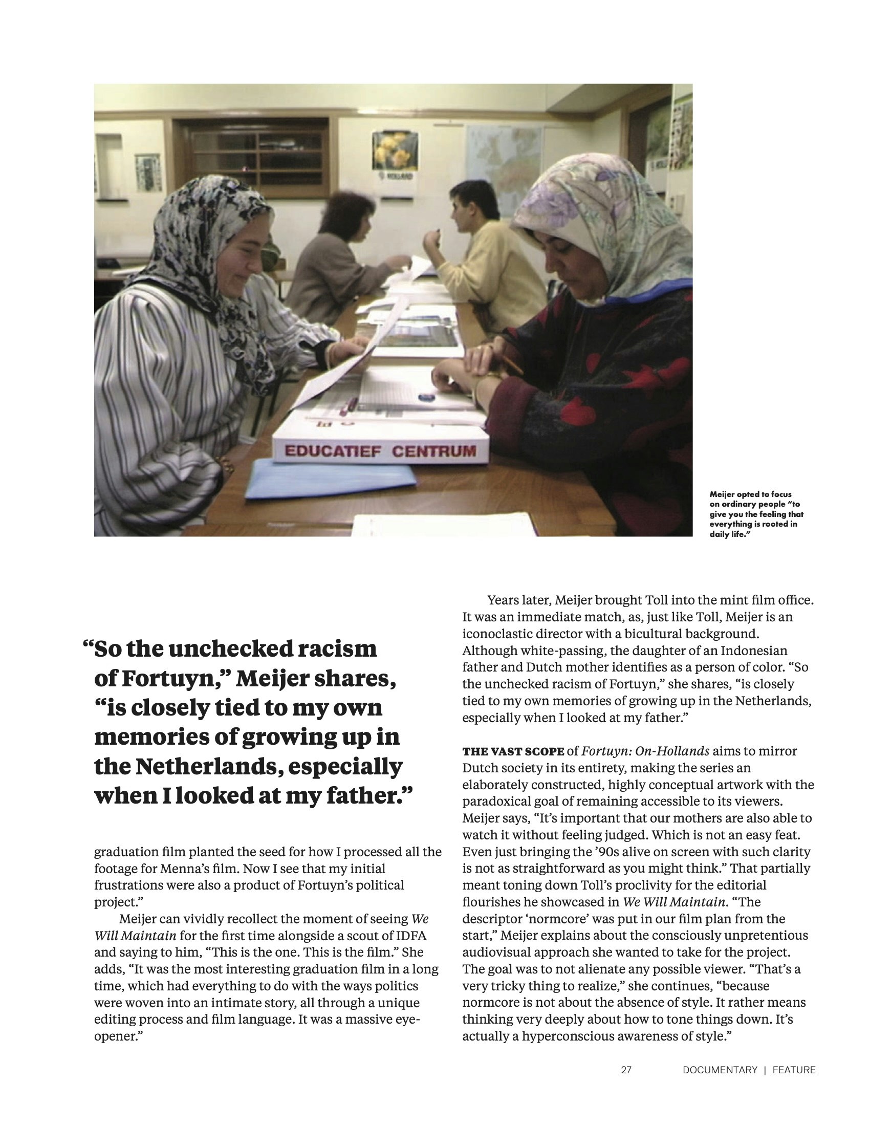 Excerpt from Hugo Emmerzael‘s feature essay on mint film office‘s Fortuyn: On-Hollands