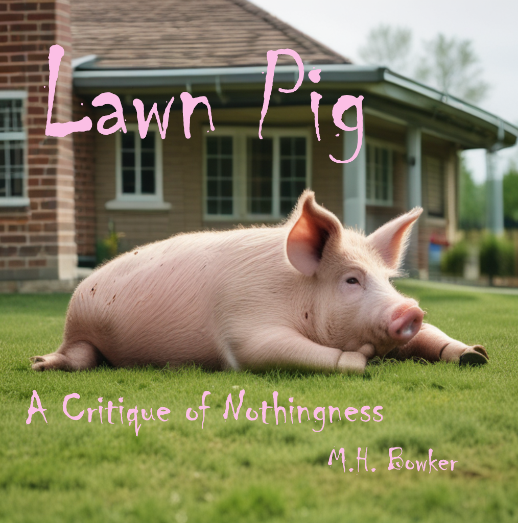 pink pig resting on green grassy lawn