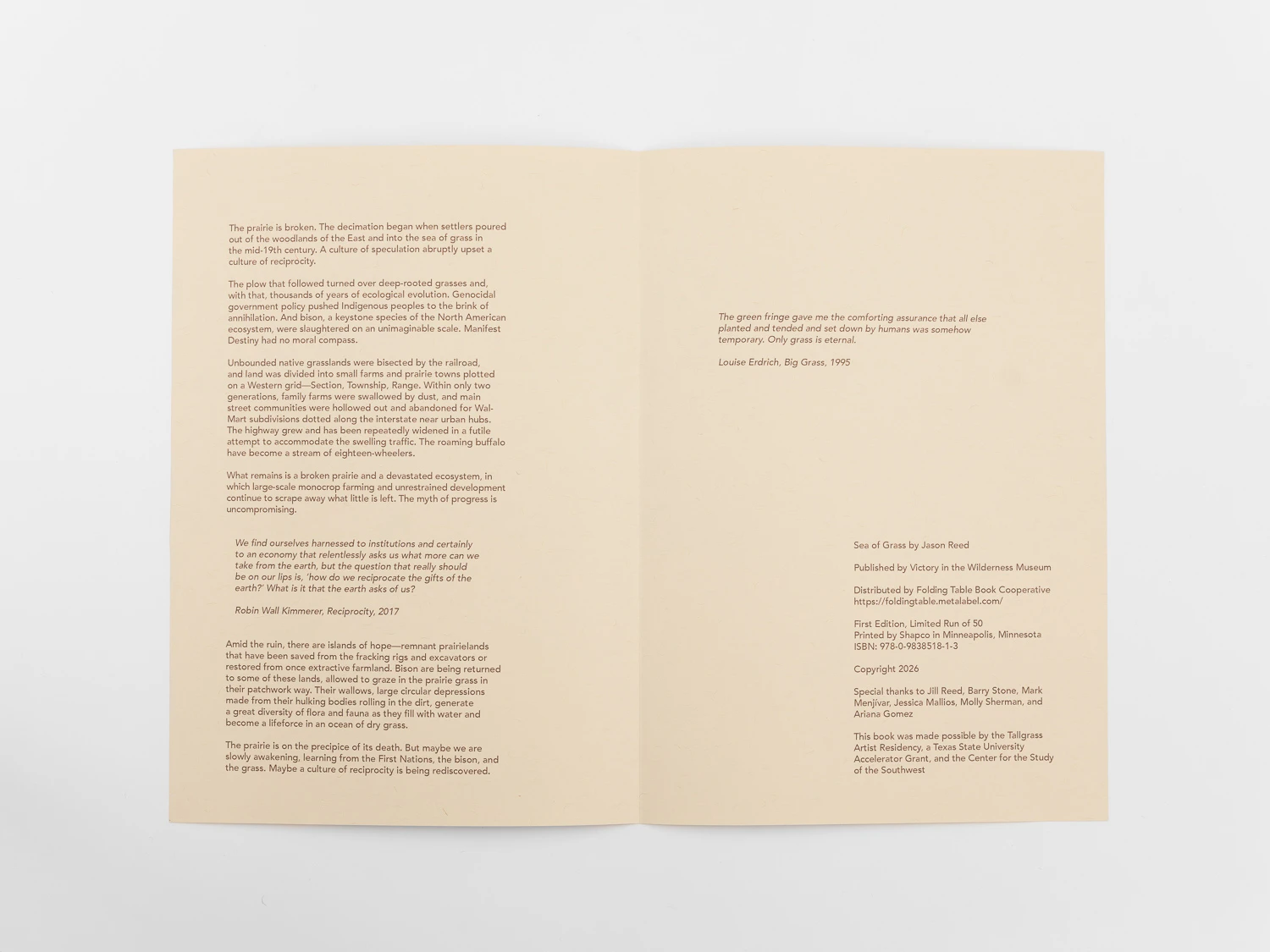 Risograph Print Back - Text and Colophon