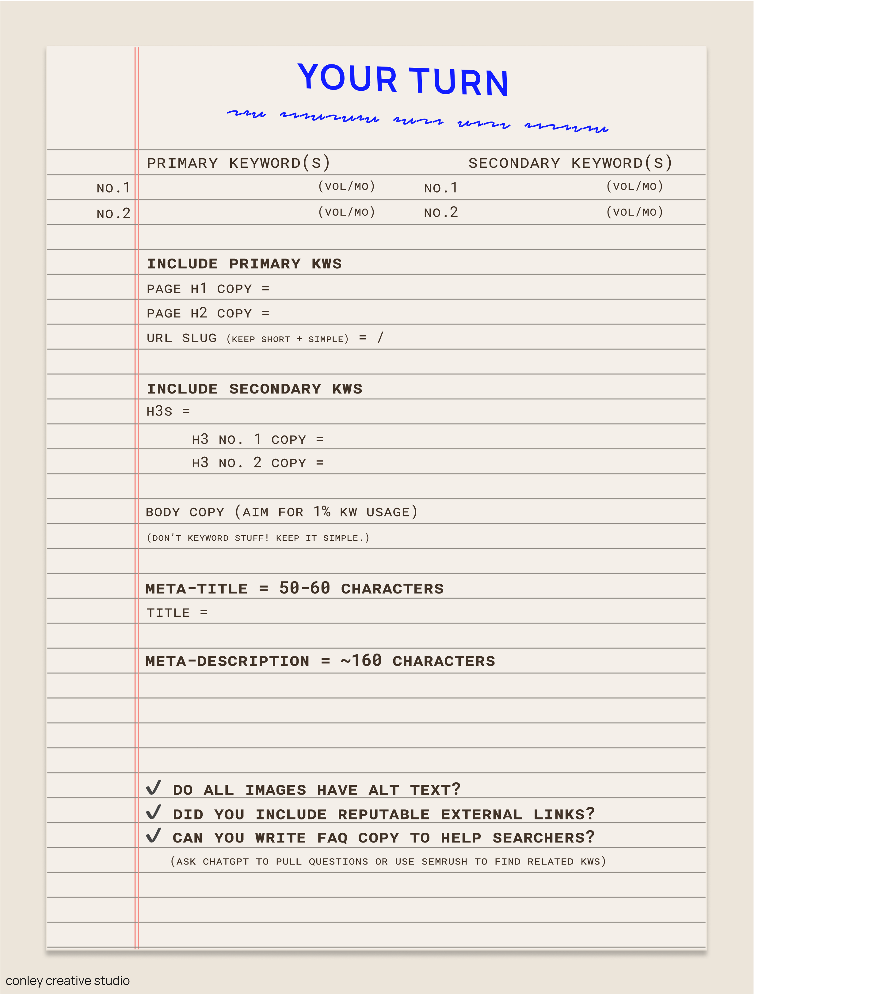 An example of the helpful formulas and worksheets within!
