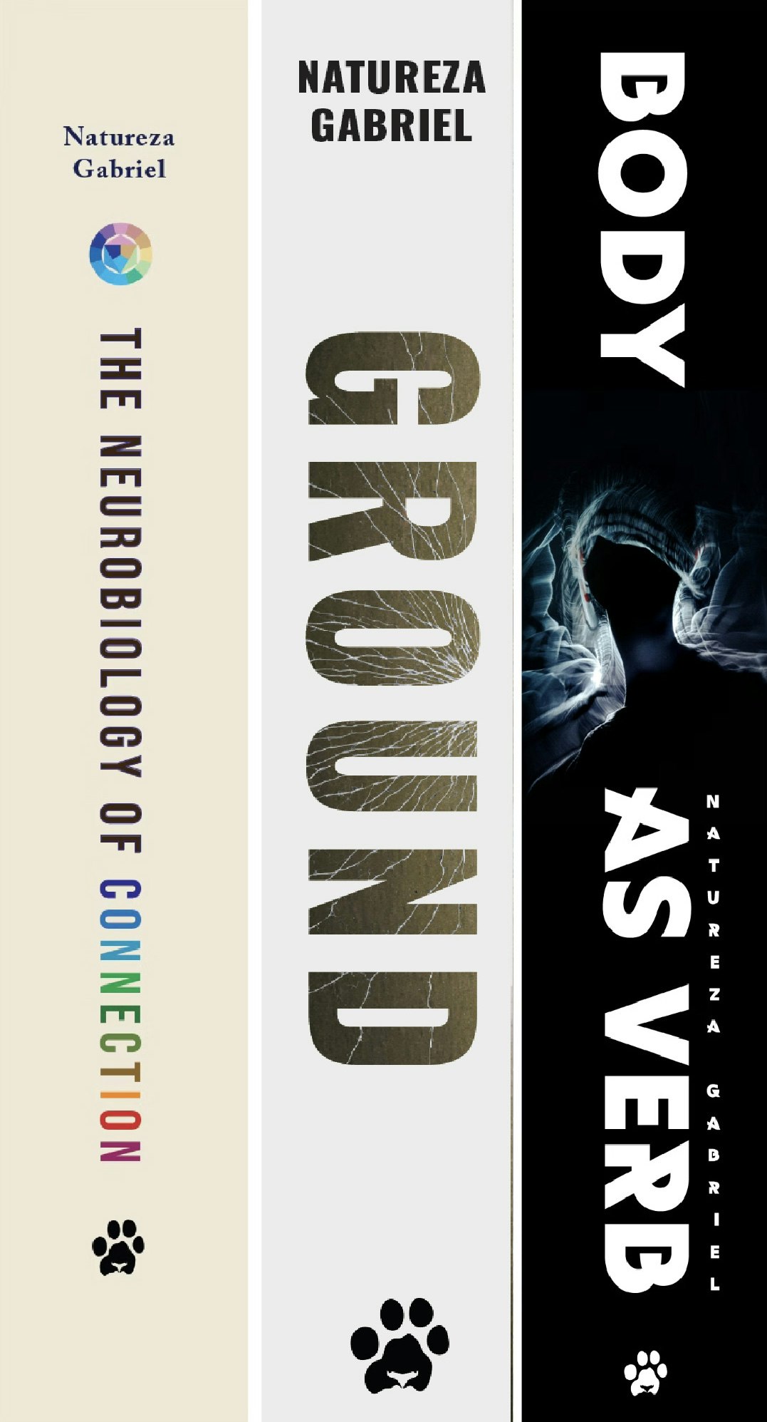 Spines of the three books