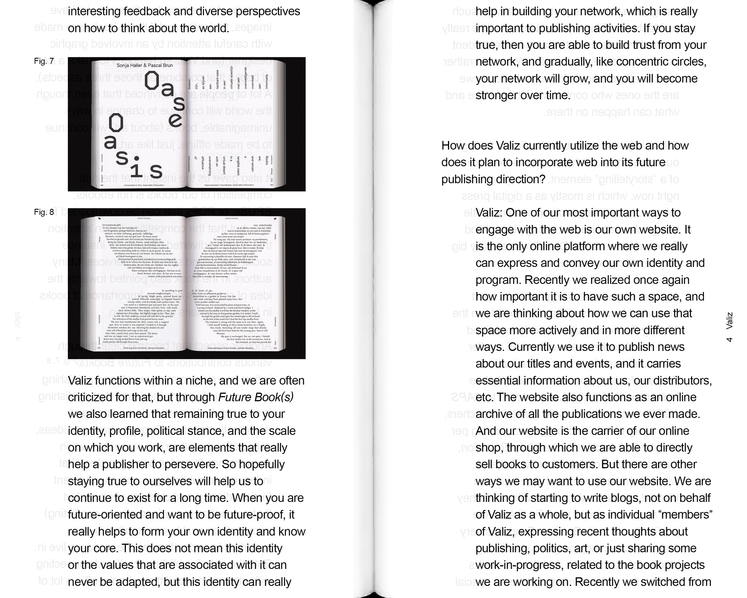Valiz, inside of the book