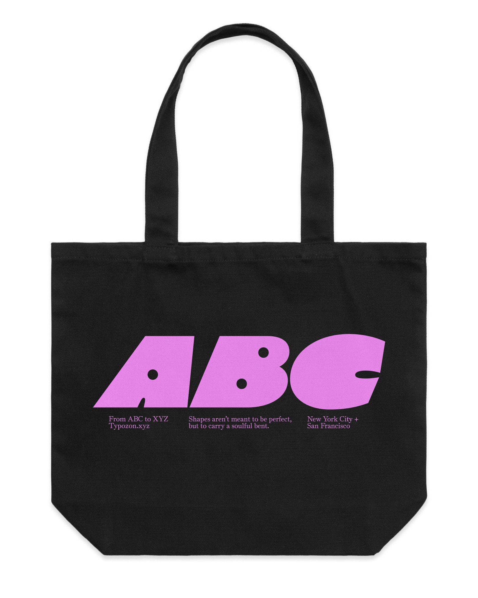 ABC tote bag (Black & Lavender) Front