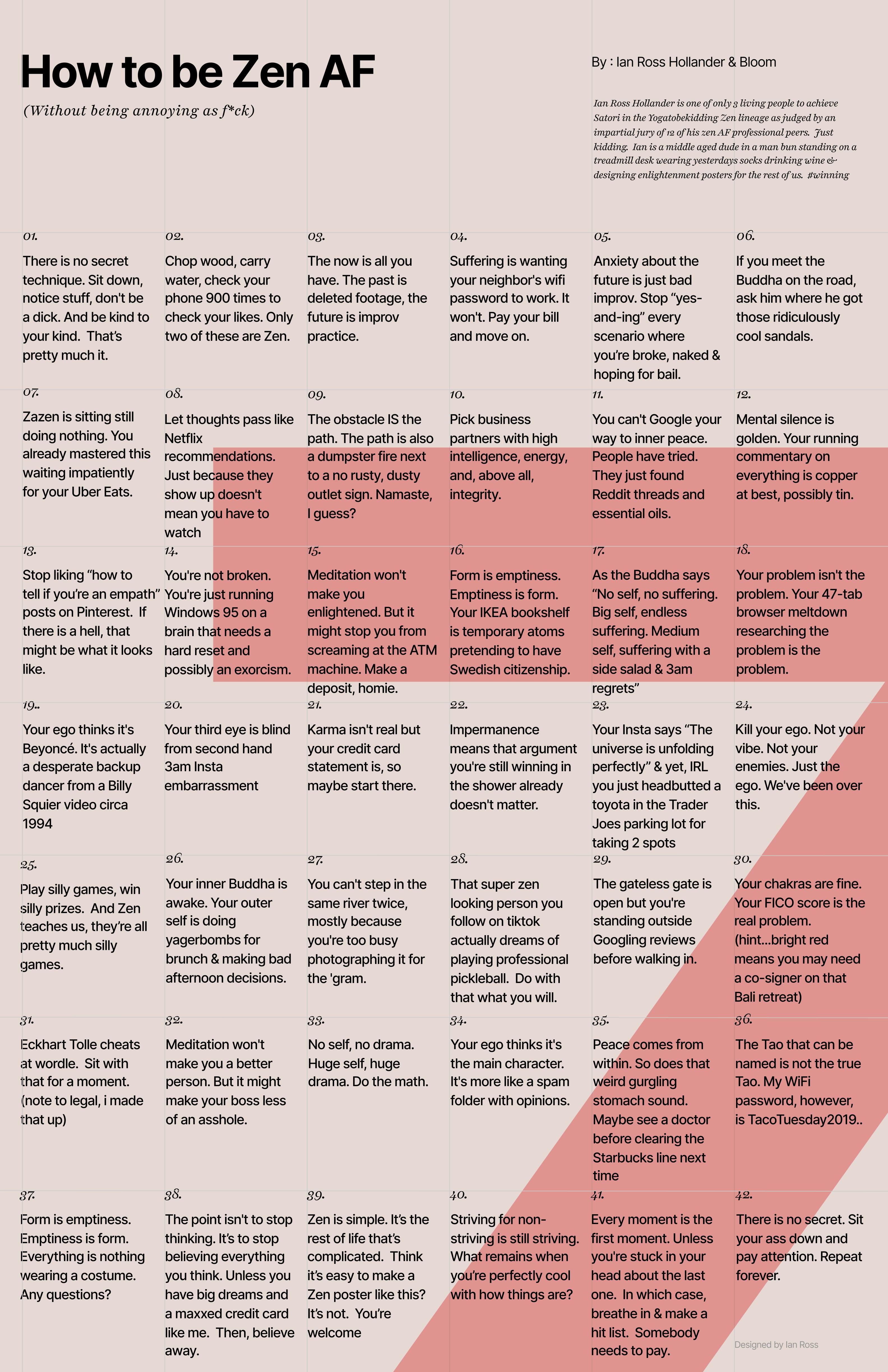 42 Zen Tips (Zen AF.  The Official Poster)