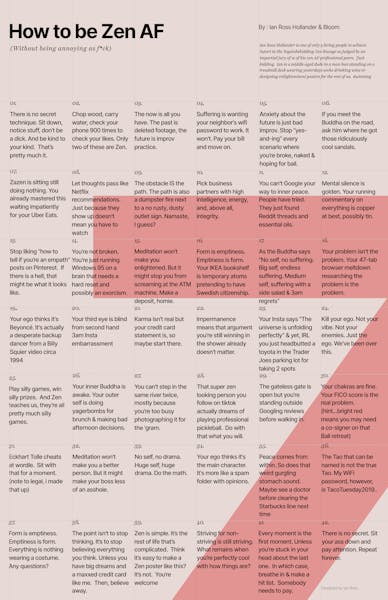 42 Zen Tips (Zen AF.  The Official Poster)