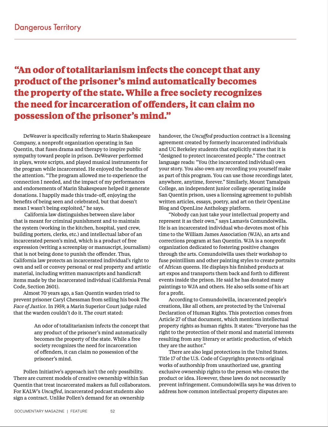 Excerpt from Steve Brook's investigation into a rights dispute inside San Quentin.