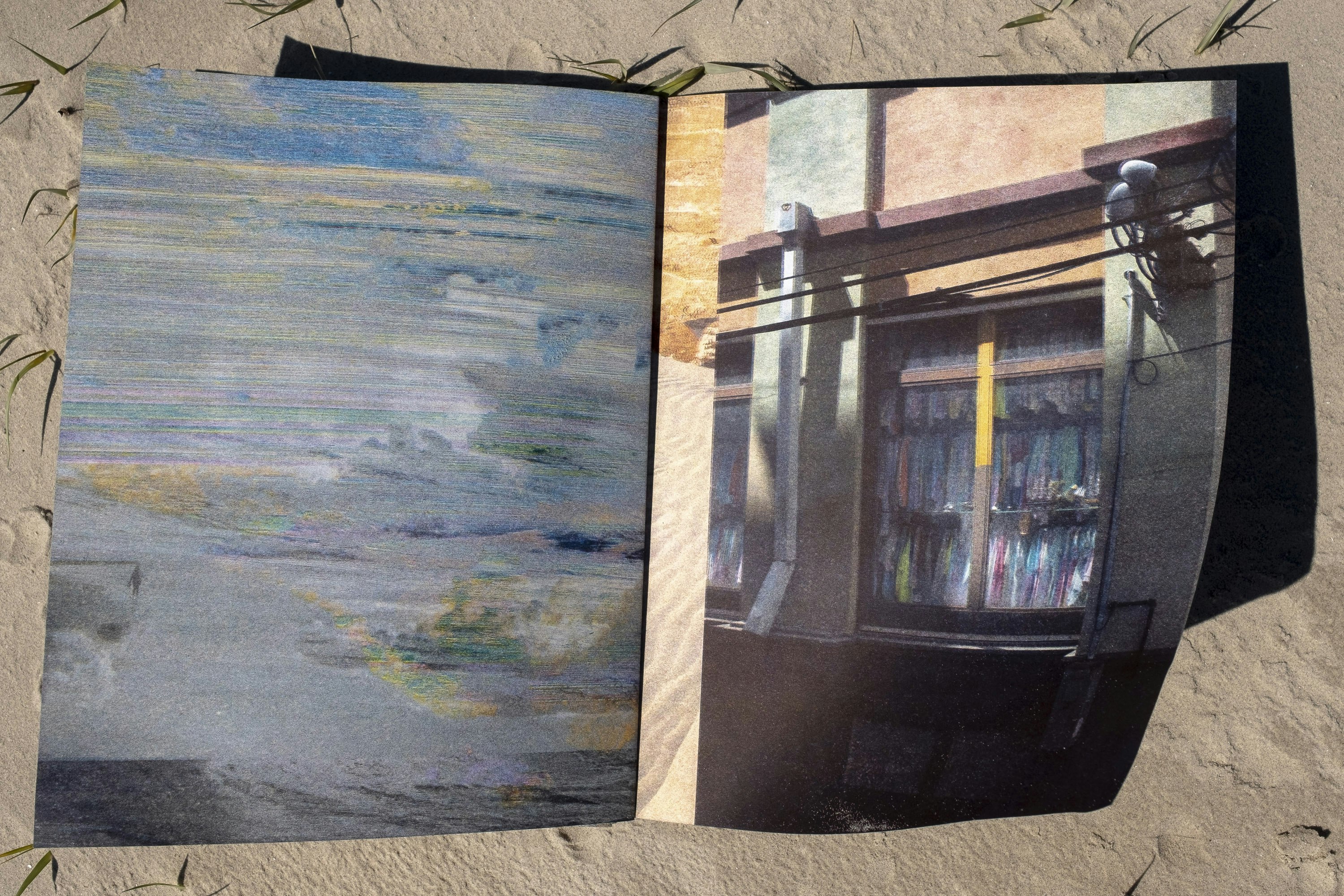 Page spread showing misimpositioned images in assembled book