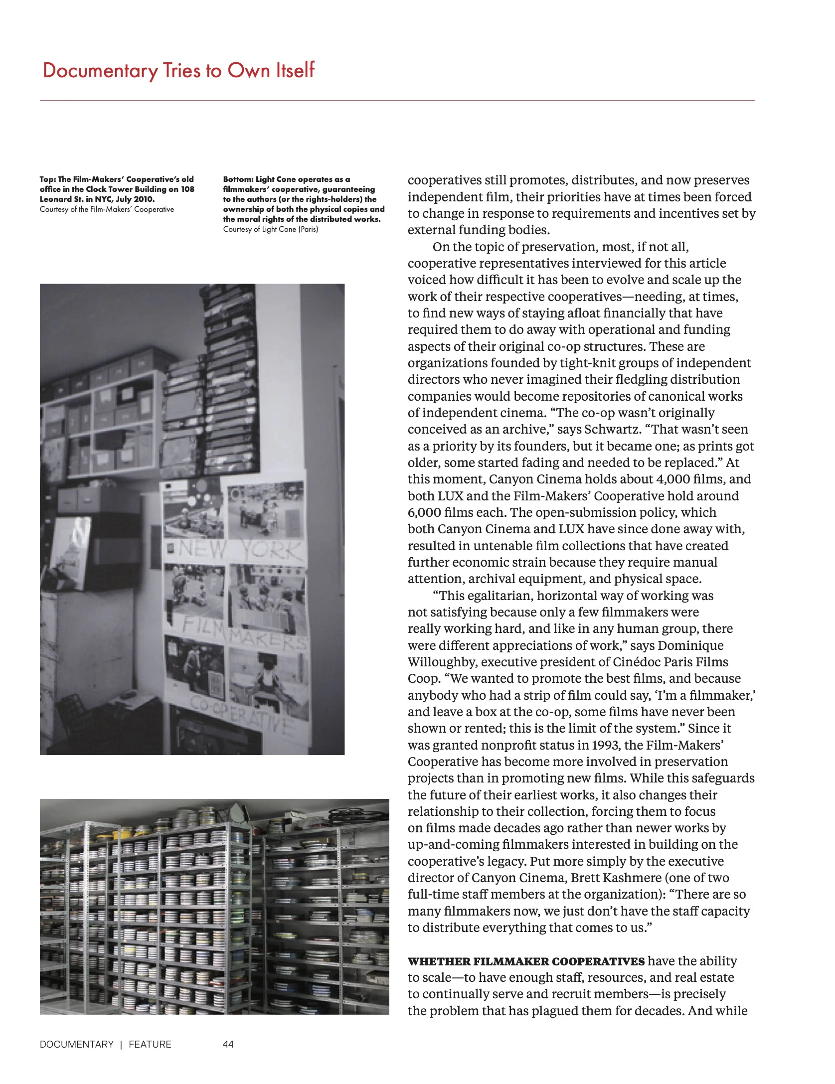 Excerpt from a feature on filmmaker cooperatives
